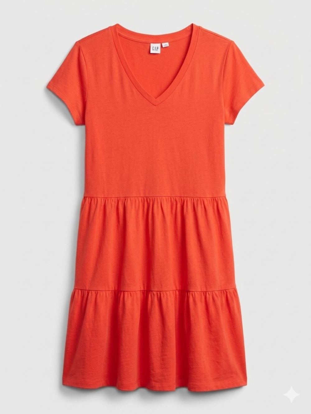 GAP Ladies Coral Tiered V-Neck Dress